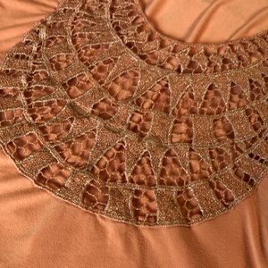 BKEred Small 3/4” Sleeve Lace Open Back Top
